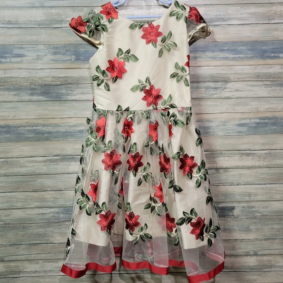 FIVE LOAVES TWO FISH POINSETTIA DRESS - Picture 4 of 8